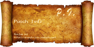 Pusch Ivó névjegykártya